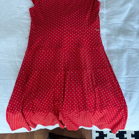 Anne Klein polka dot red mid length dress - Picture 7 of 7
